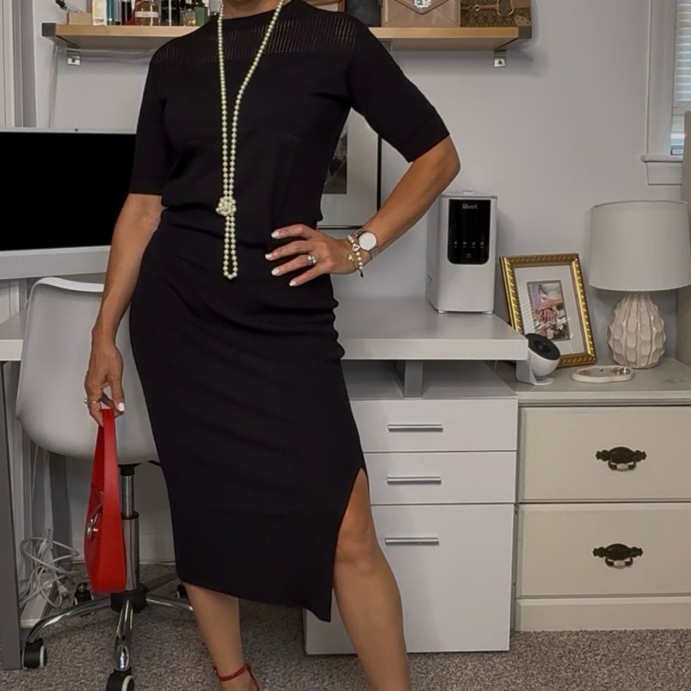 ‼️⚠️Elegant Black skirt and top  set with Side Slit⚠️‼️